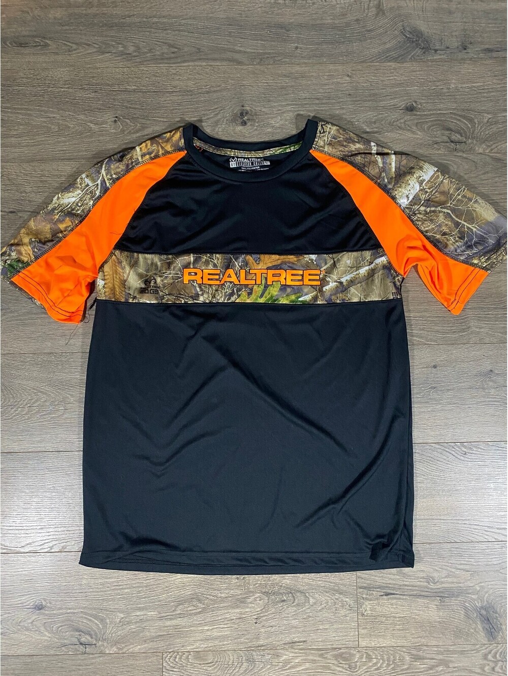 Realtree Staghorn Creek Shirt Mens L Edge Camo Blaze Orange Hunting Performance